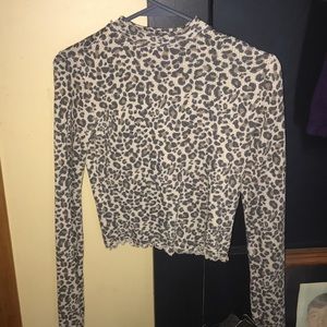 Cheetah Long Sleeve Crop Top